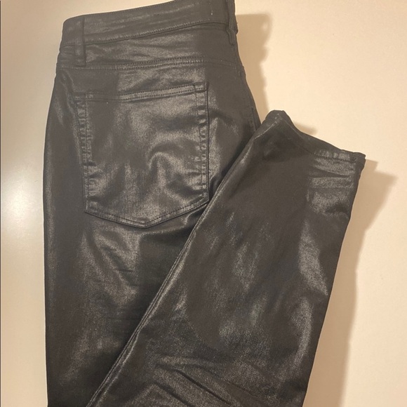 LOFT Curvy Skinny Jeans Women's 33/16 Black Coated Denim - Picture 6 of 6